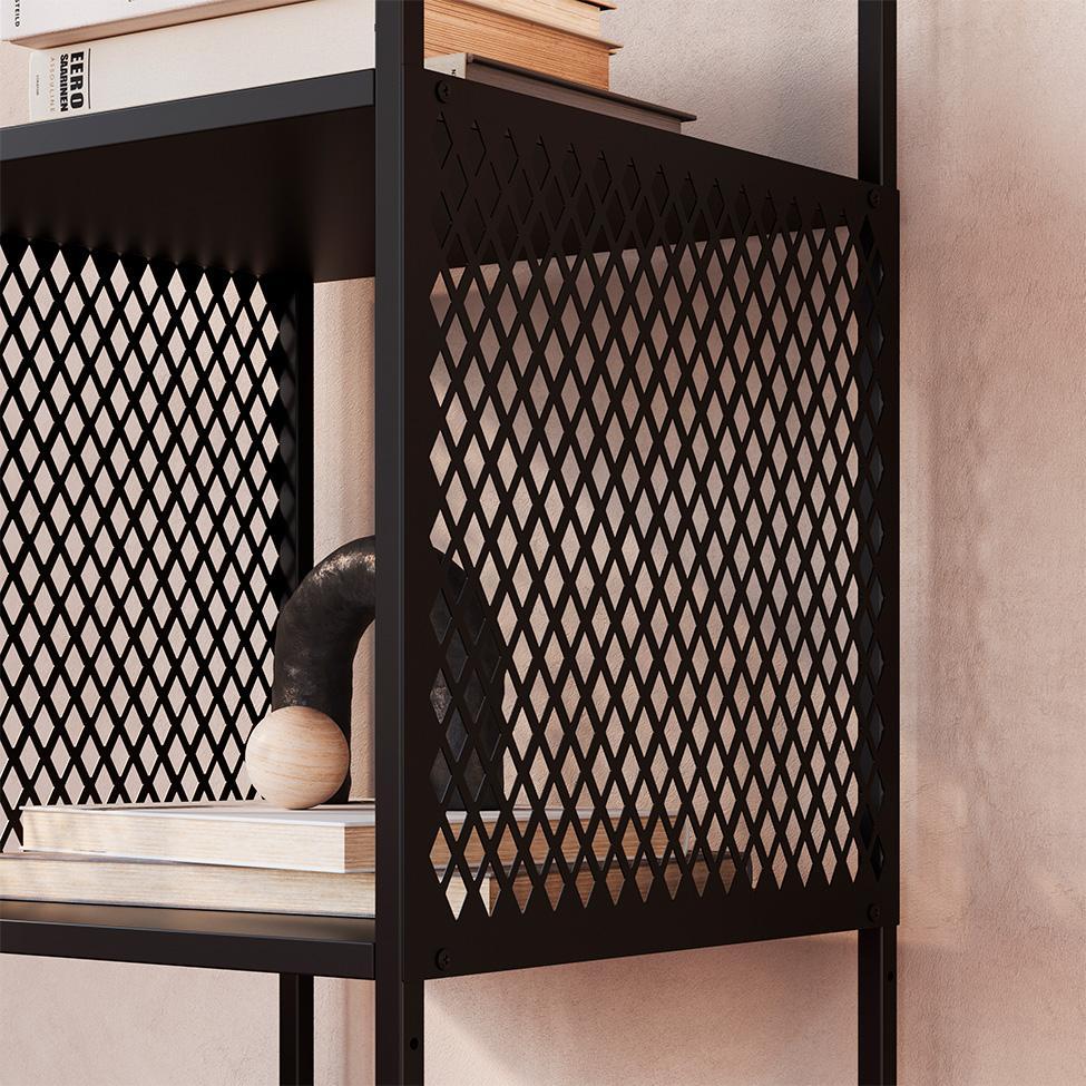 Conjunto para Sala de Estar Paricel com Rack 1 GV, Aparador, Estante 40cm e Estante 77cm Preto - 9