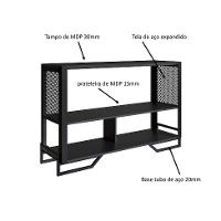 Conjunto para Sala de Estar Paricel com Rack 1 GV, Aparador, Estante 40cm e Estante 77cm Preto - 6