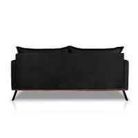 Sofá 3 Lugares Zeus Linho Bouclê Preto 220 cm