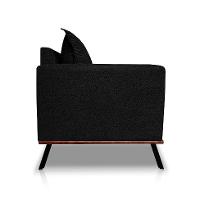 Sofá 3 Lugares Zeus Linho Bouclê Preto 220 cm - 6