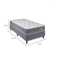 Cama Box com Cabeceira e Colchão Solteiro Celine Molas Ensacadas (62x88x188) Cinza - 3