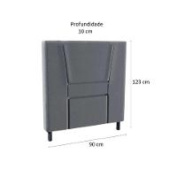 Cama Box com Cabeceira e Colchão Solteiro Celine Molas Ensacadas (62x88x188) Cinza - 5