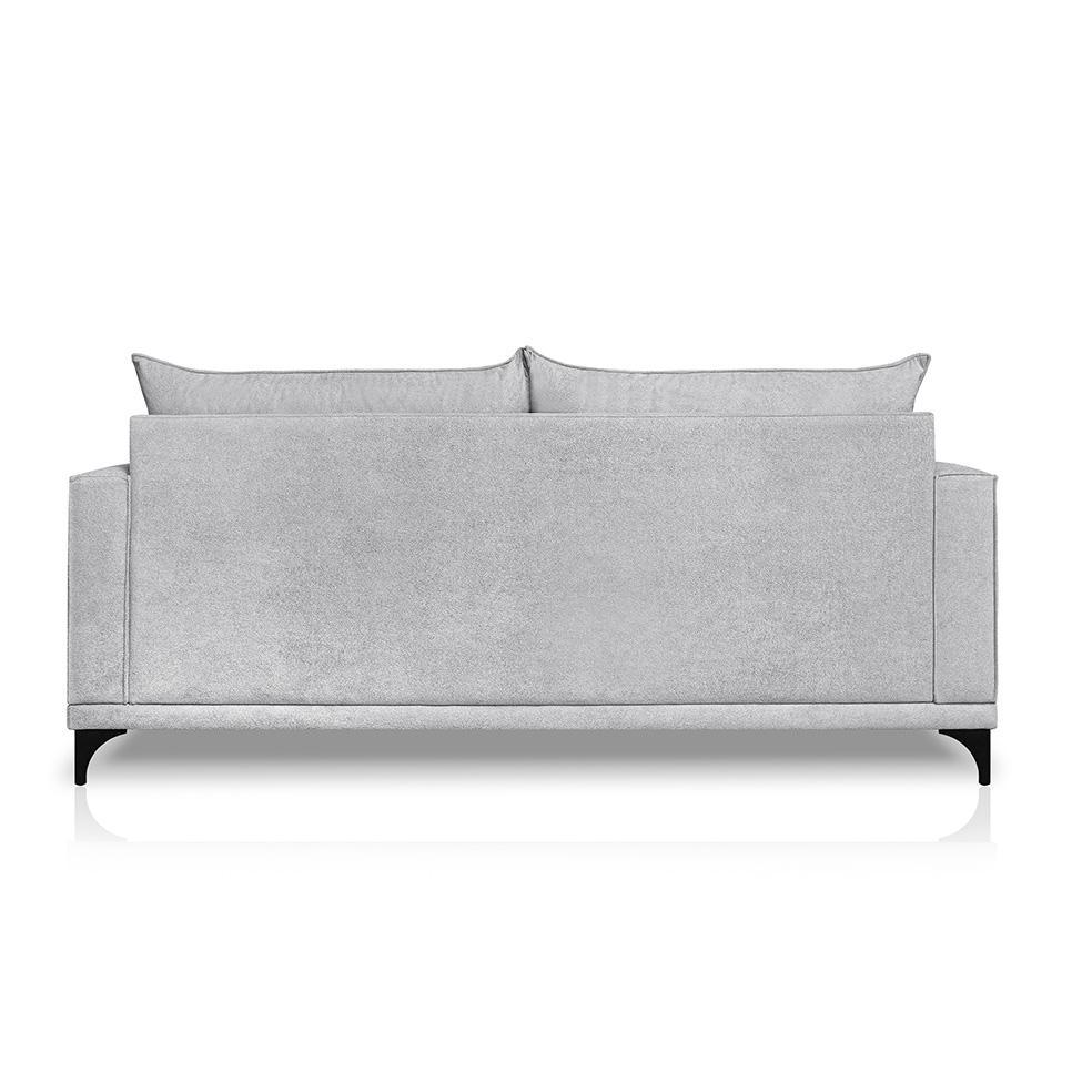 Sofá 2 Lugares Eros Linho Bouclê Cinza Claro 160 cm - 5
