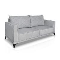 Sofá 2 Lugares Eros Linho Bouclê Cinza Claro 160 cm - 1