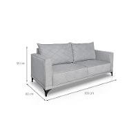 Sofá 2 Lugares Eros Linho Bouclê Cinza Claro 160 cm - 3