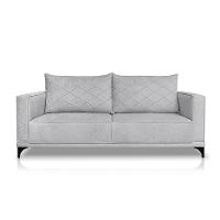 Sofá 2 Lugares Eros Linho Bouclê Cinza Claro 160 cm