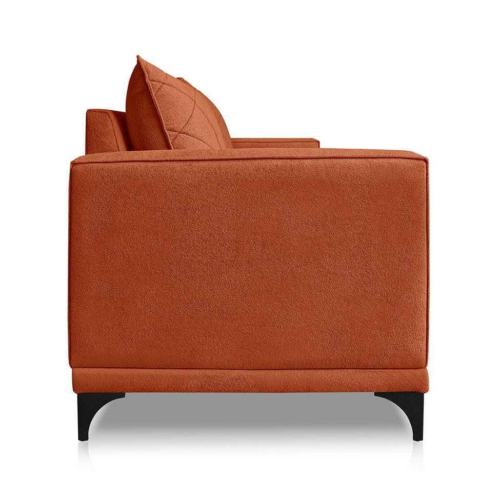 Sofá 2 Lugares Eros Linho Bouclê Terracota 160 cm - 6