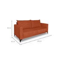 Sofá 2 Lugares Eros Linho Bouclê Terracota 160 cm - 3