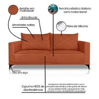 Sofá 2 Lugares Eros Linho Bouclê Terracota 160 cm - 8