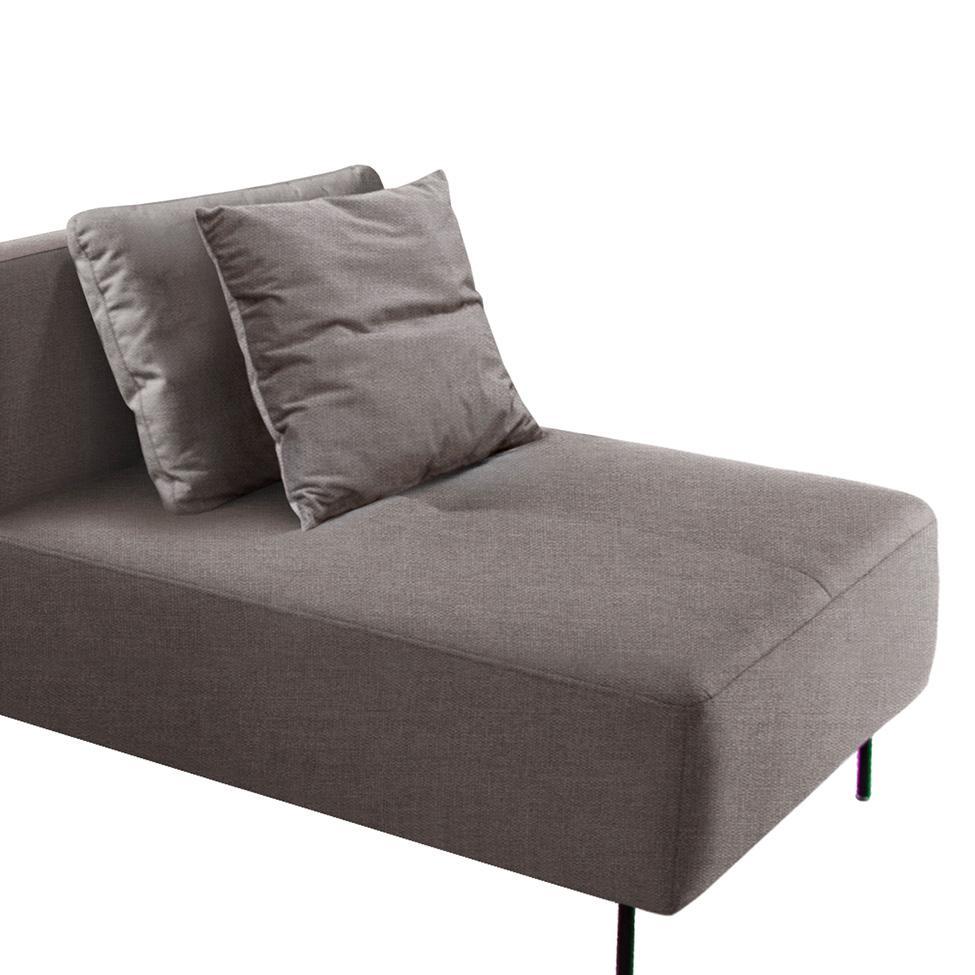 Sofá 2 Lugares e 1 Encosto Modular Da Vinci Poliéster Cinza - 2