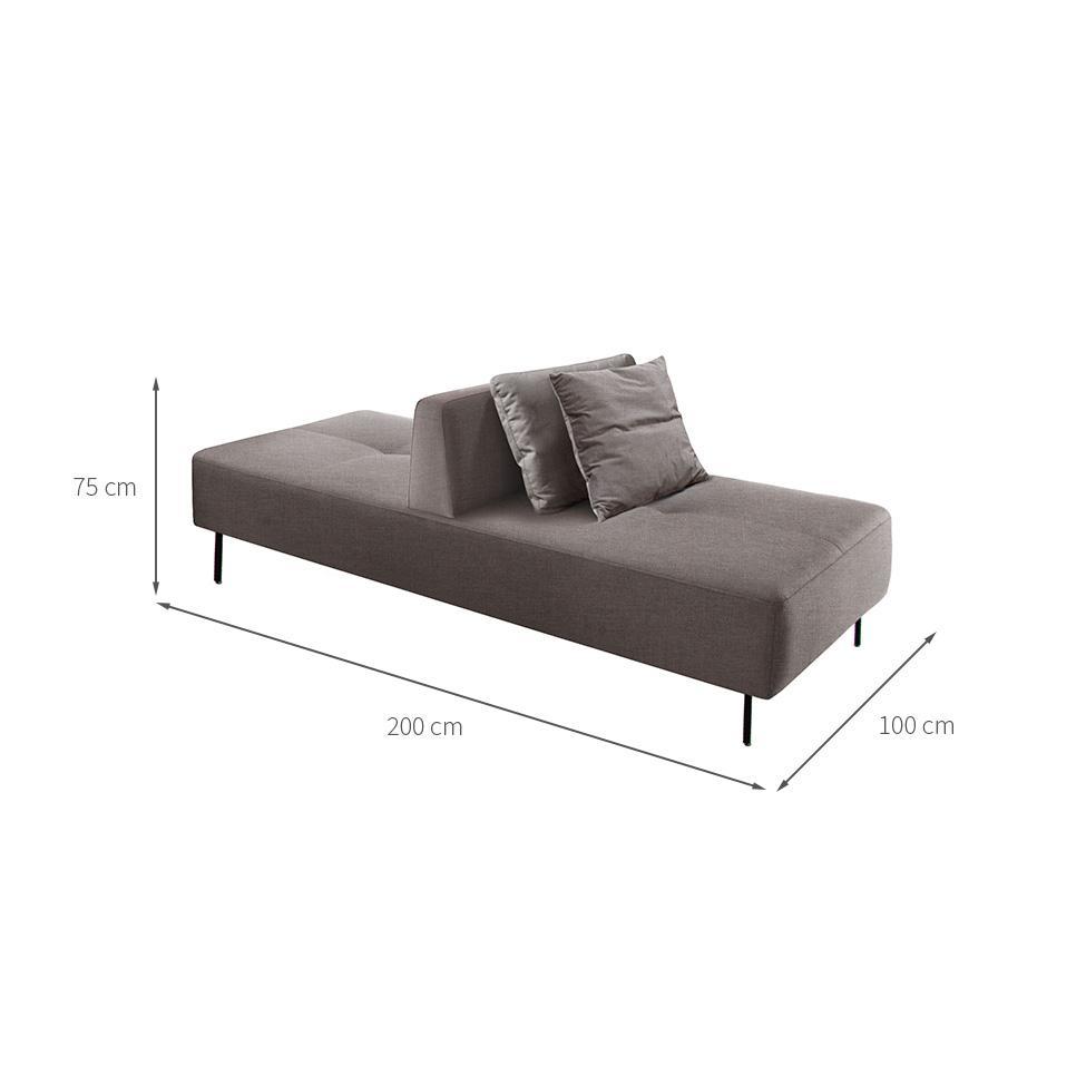 Sofá 2 Lugares e 1 Encosto Modular Da Vinci Poliéster Cinza - 3