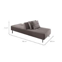 Sofá 2 Lugares e 1 Encosto Modular Da Vinci Poliéster Cinza - 3