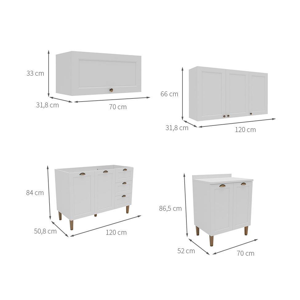 Cozinha Completa Lavanda 8 PT 3 GV Branca - 4