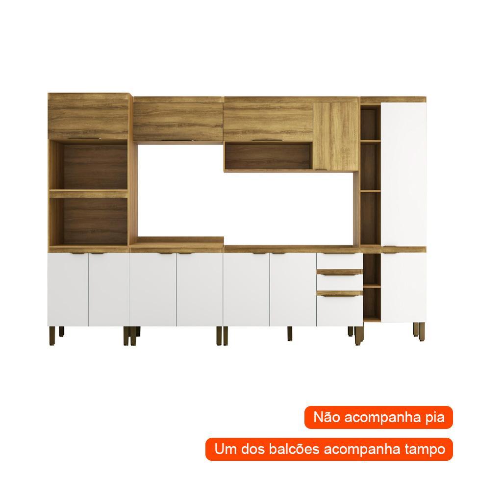 Cozinha Completa Magnólia 12 PT 3 GV Mel e Branca - 2