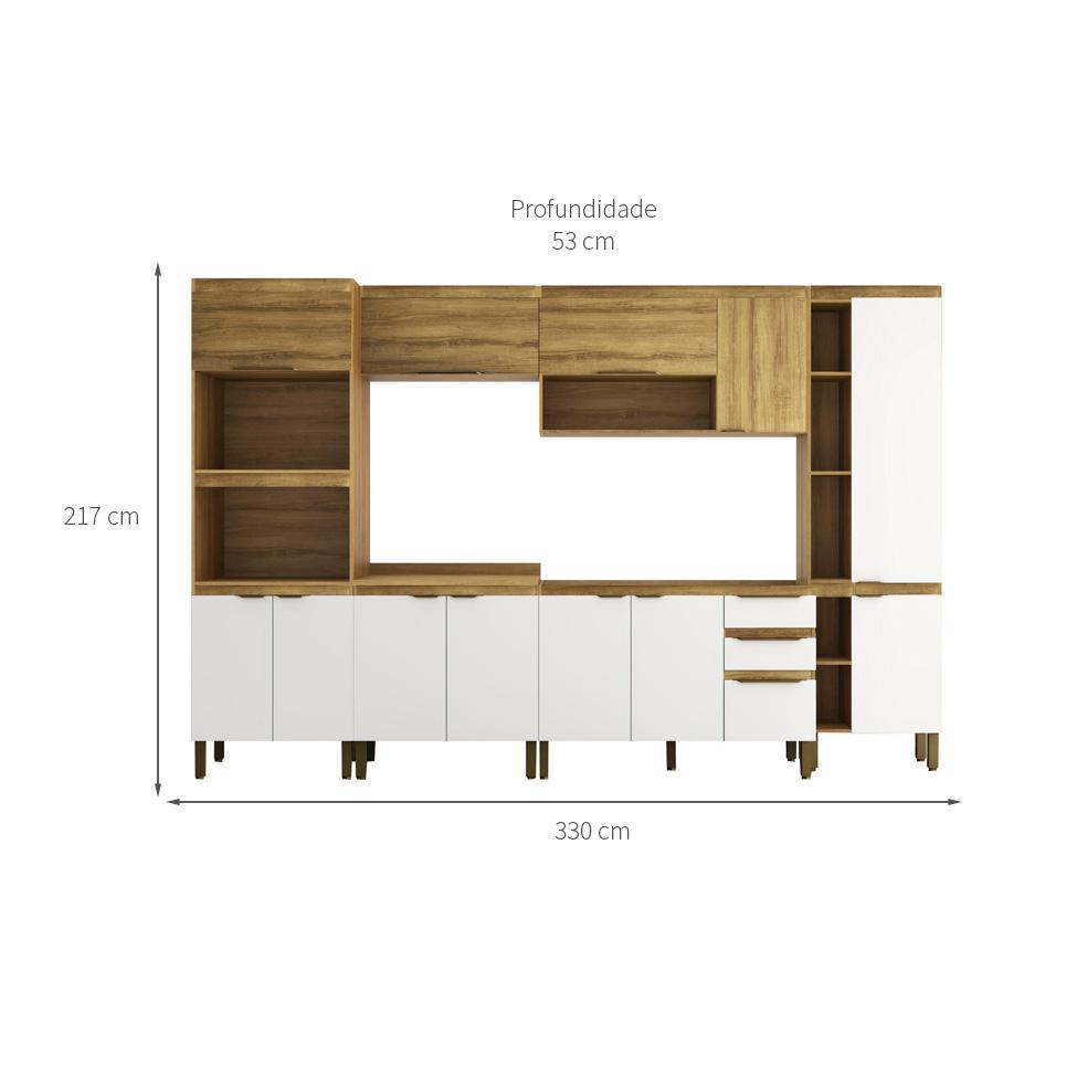 Cozinha Completa Magnólia 12 PT 3 GV Mel e Branca - 3