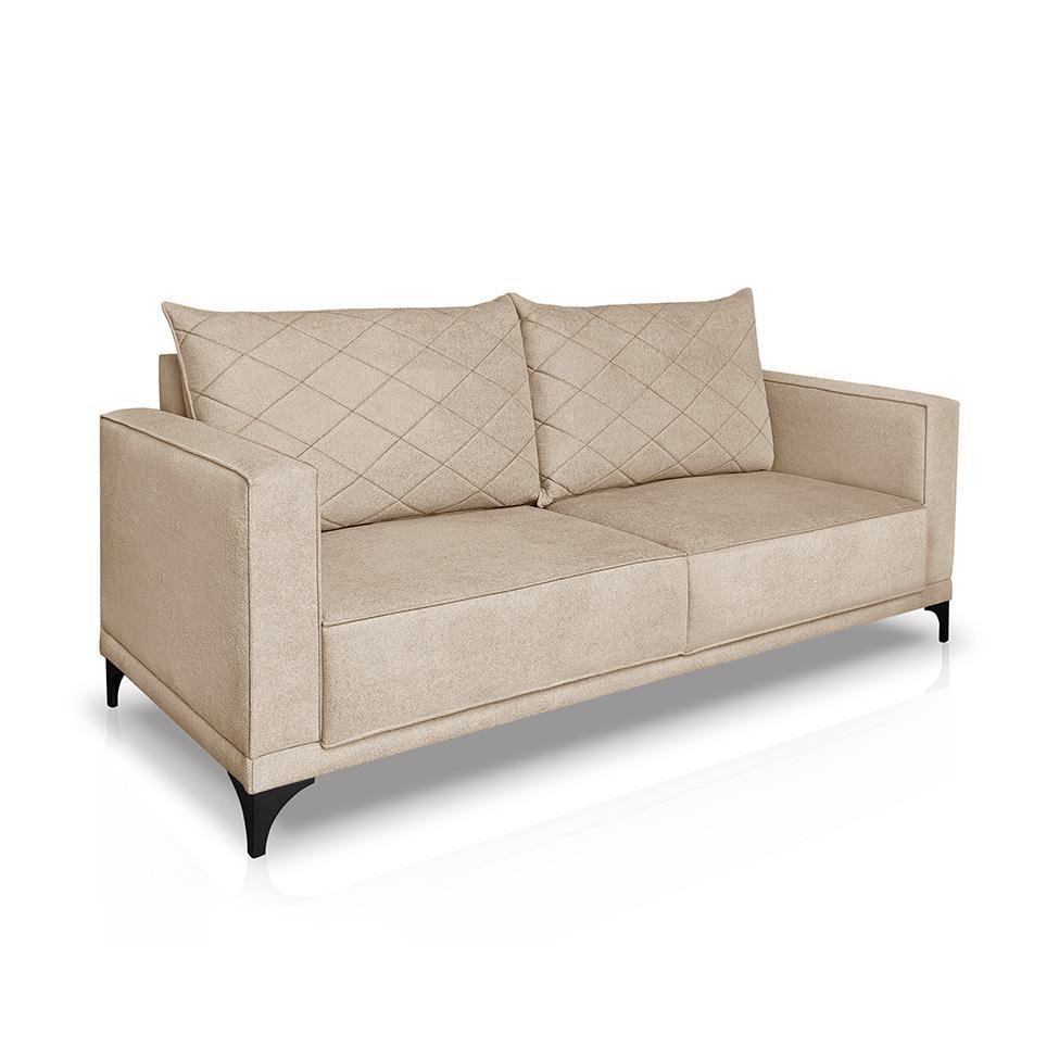 Sofá 2 Lugares Eros Linho Bouclê Bege 160 cm - 1