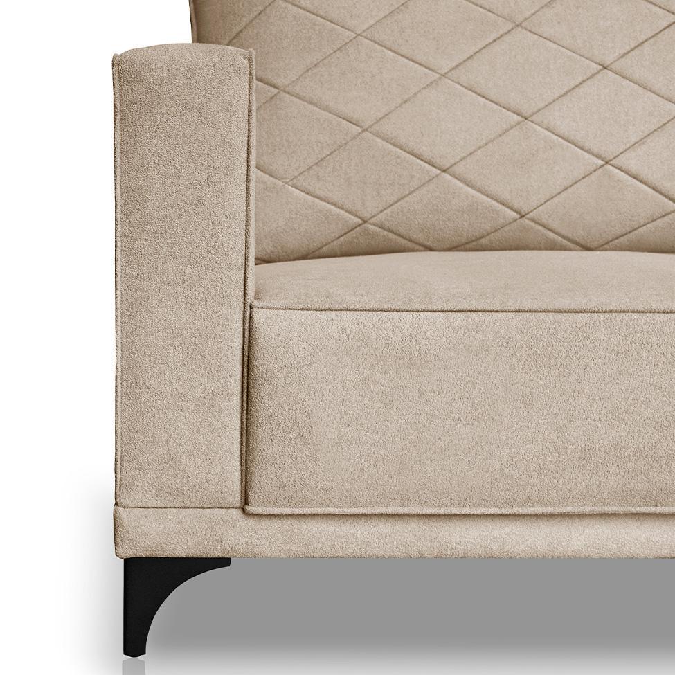 Sofá 2 Lugares Eros Linho Bouclê Bege 160 cm - 7