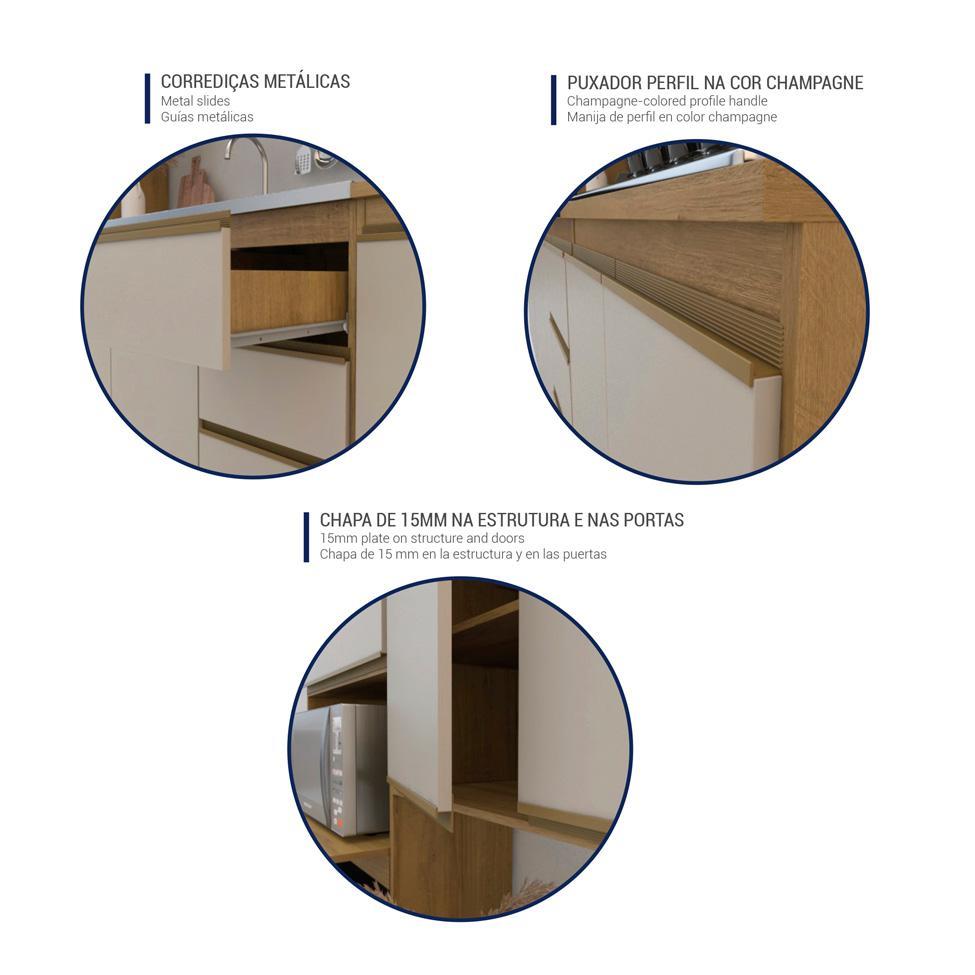 Cozinha Completa Margarida 11 PT 3 GV Branca - 7