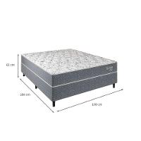 Cama Box com Cabeceira e Colchão Casal Celine Molas Ensacadas (62x138x188) Cinza - 3