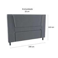 Cama Box com Cabeceira e Colchão Casal Celine Molas Ensacadas (62x138x188) Cinza - 5