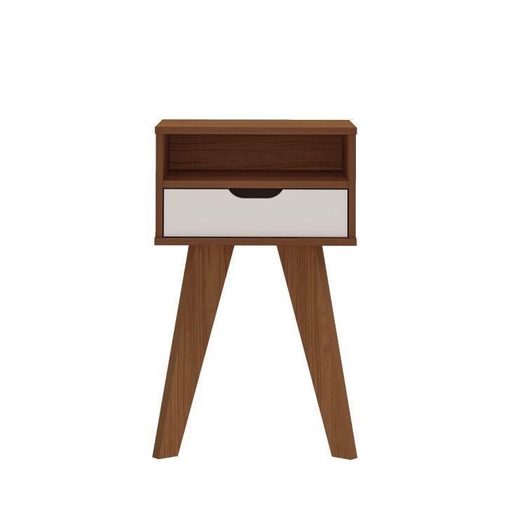 Conjunto para Sala de Estar Verona com Rack 2 GV, Mesa de Centro e Mesa Lateral Cedro e Off White - 10