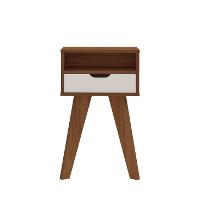 Conjunto para Sala de Estar Verona com Rack 2 GV, Mesa de Centro e Mesa Lateral Cedro e Off White - 10