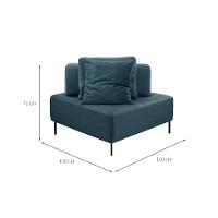 Sofá 1 Lugar Modular Canto Da Vinci Poliéster Azul - 3