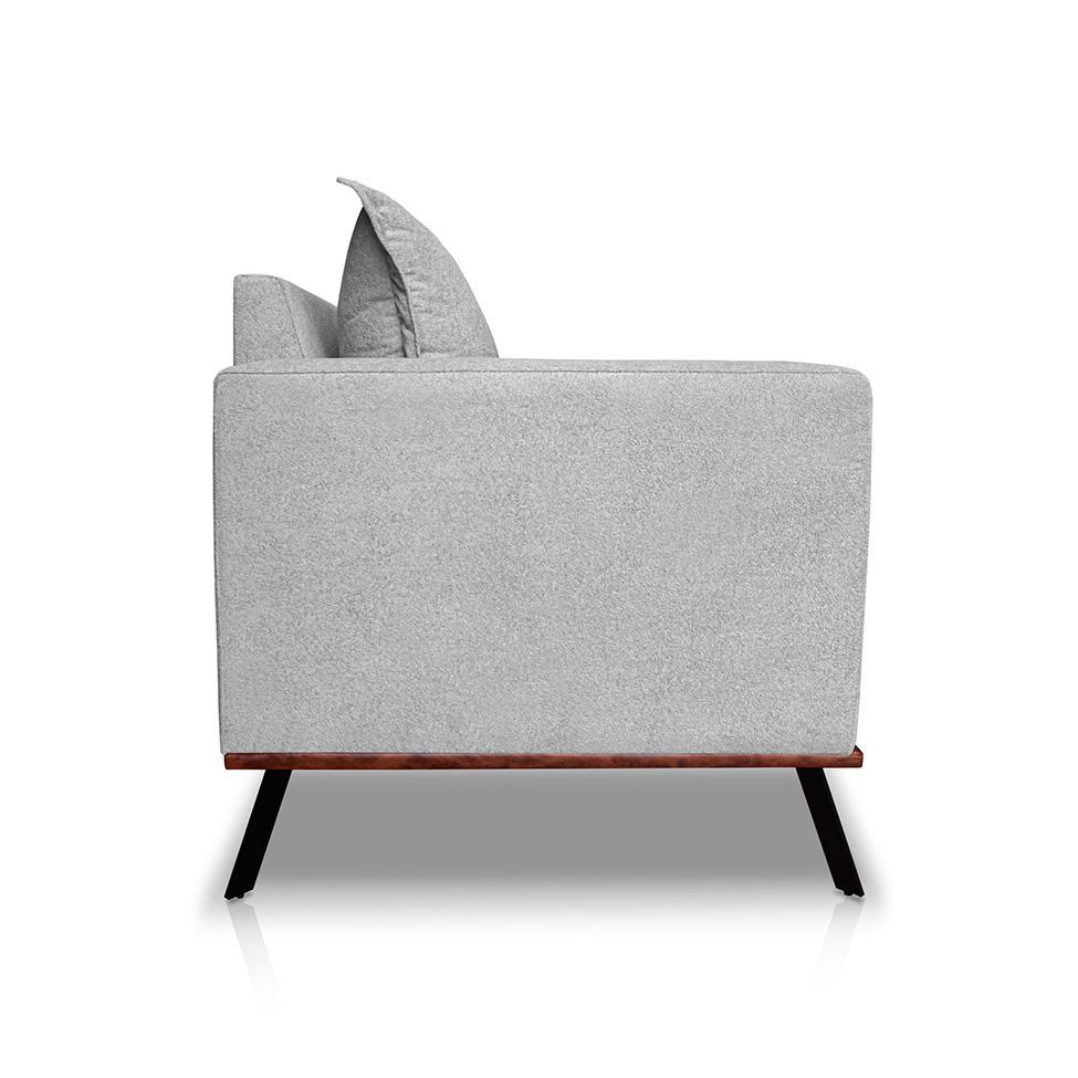 Sofá 3 Lugares Zeus Linho Bouclê Cinza Claro 200 cm - 5