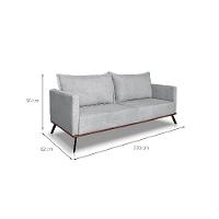 Sofá 3 Lugares Zeus Linho Bouclê Cinza Claro 200 cm - 2