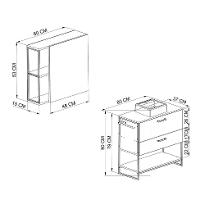 Conjunto de Gabinete de Banheiro Paricel 1 PT e 1 GV com Cuba Ametista Branca e Espelheira Angel 1 PT Preto e Grafite - 3