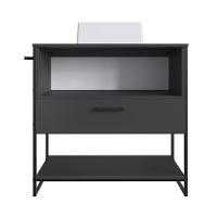 Conjunto de Gabinete de Banheiro Paricel 1 PT e 1 GV com Cuba Ametista Branca e Espelheira Angel 1 PT Preto e Grafite - 5