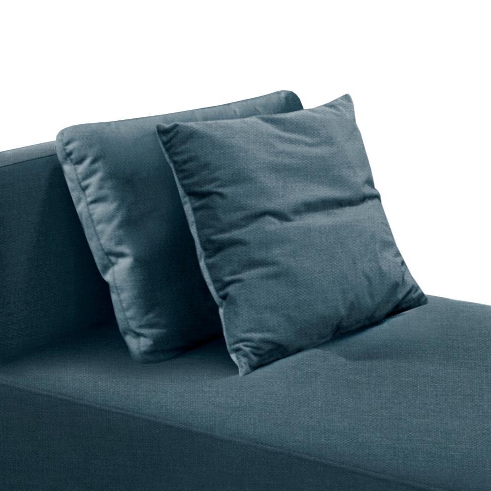 Sofá 2 Lugares e 1 Encosto Modular Da Vinci Poliéster Azul - 2