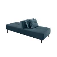 Sofá 2 Lugares e 1 Encosto Modular Da Vinci Poliéster Azul - 1