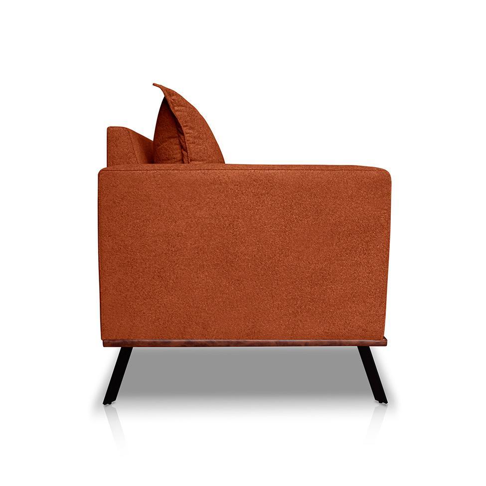 Sofá 3 Lugares Zeus Linho Bouclê Terracota 180 cm - 6