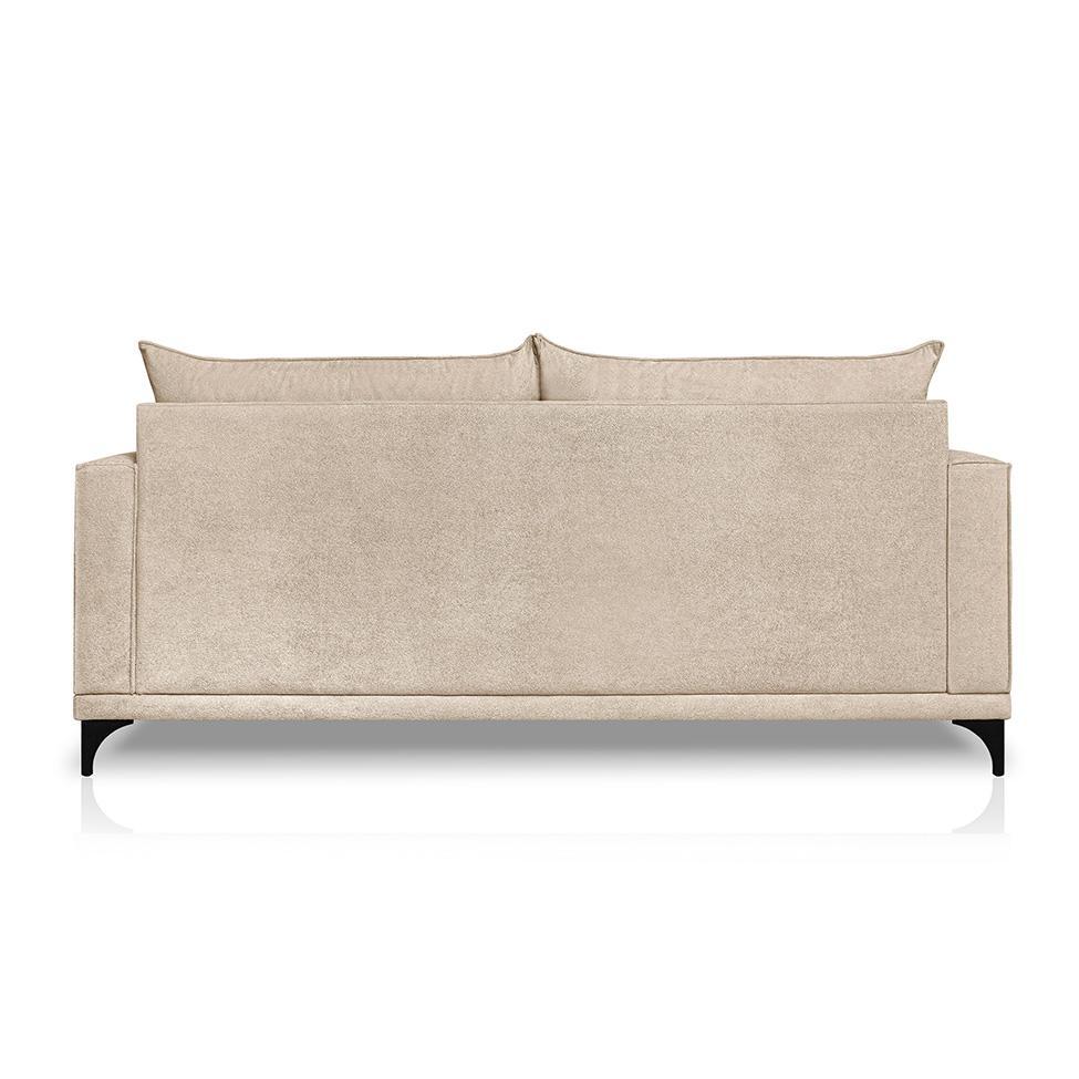 Sofá 3 Lugares Eros Linho Bouclê Bege 220 cm - 4