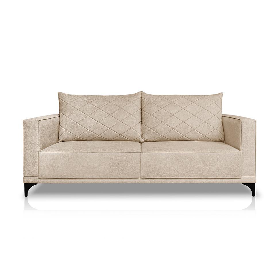 Sofá 3 Lugares Eros Linho Bouclê Bege 220 cm - 6