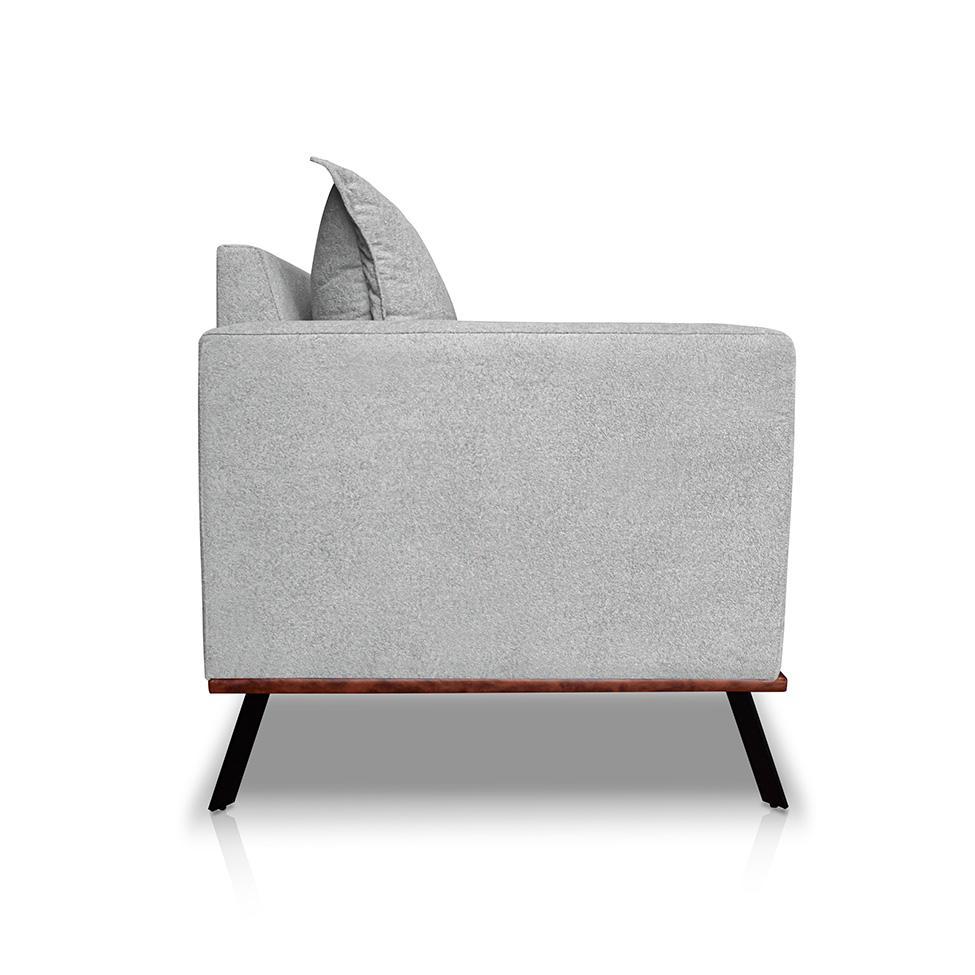 Sofá 3 Lugares Zeus Linho Bouclê Cinza Claro 220 cm - 7