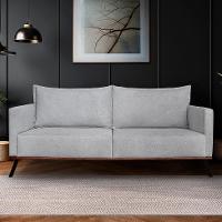 Sofá 3 Lugares Zeus Linho Bouclê Cinza Claro 220 cm - 2