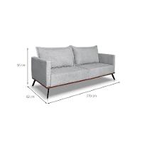 Sofá 3 Lugares Zeus Linho Bouclê Cinza Claro 220 cm - 3