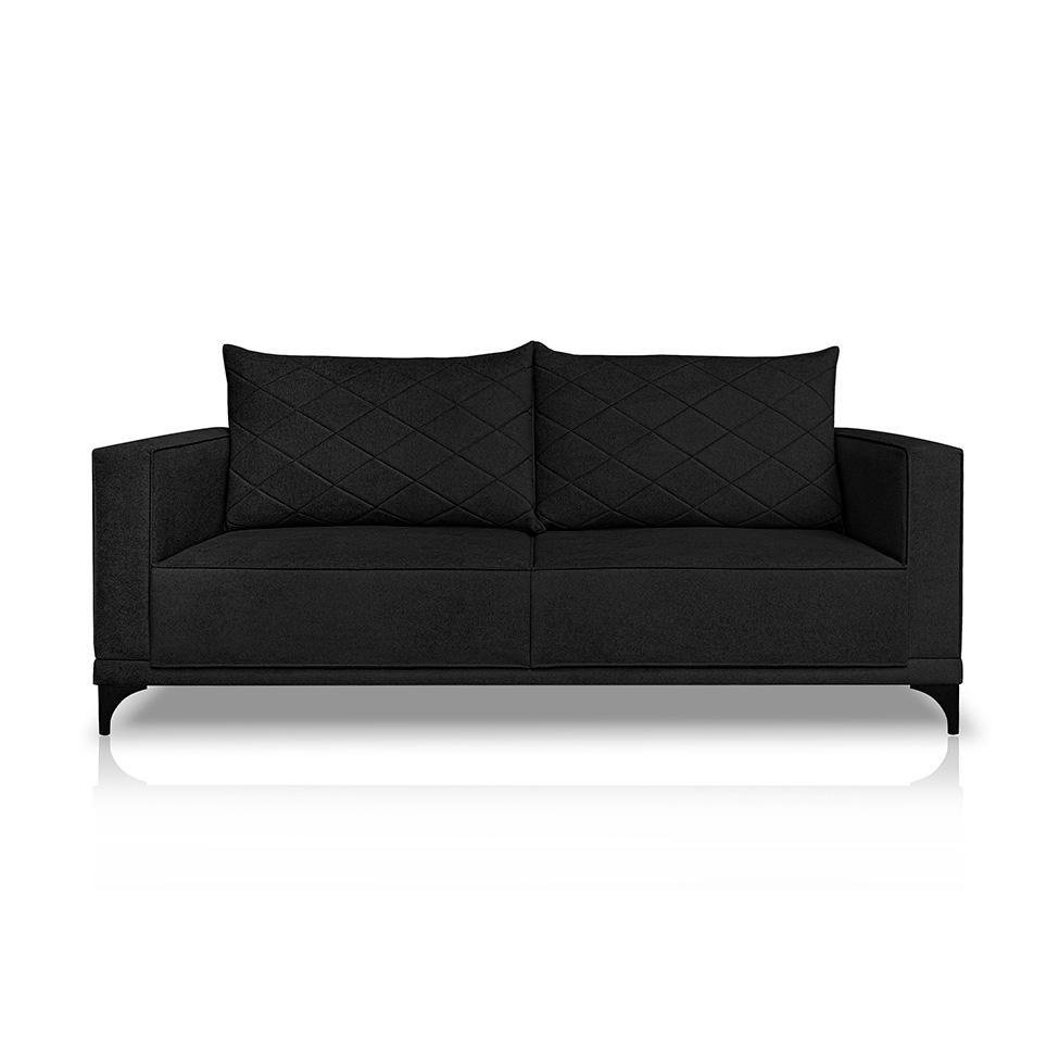 Sofá 2 Lugares Eros Linho Bouclê Preto 160 cm - 7