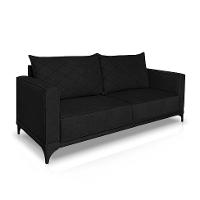 Sofá 2 Lugares Eros Linho Bouclê Preto 160 cm - 1