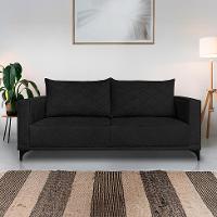 Sofá 2 Lugares Eros Linho Bouclê Preto 160 cm - 2