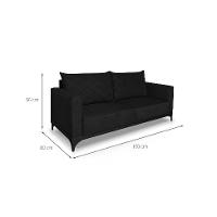 Sofá 2 Lugares Eros Linho Bouclê Preto 160 cm - 3