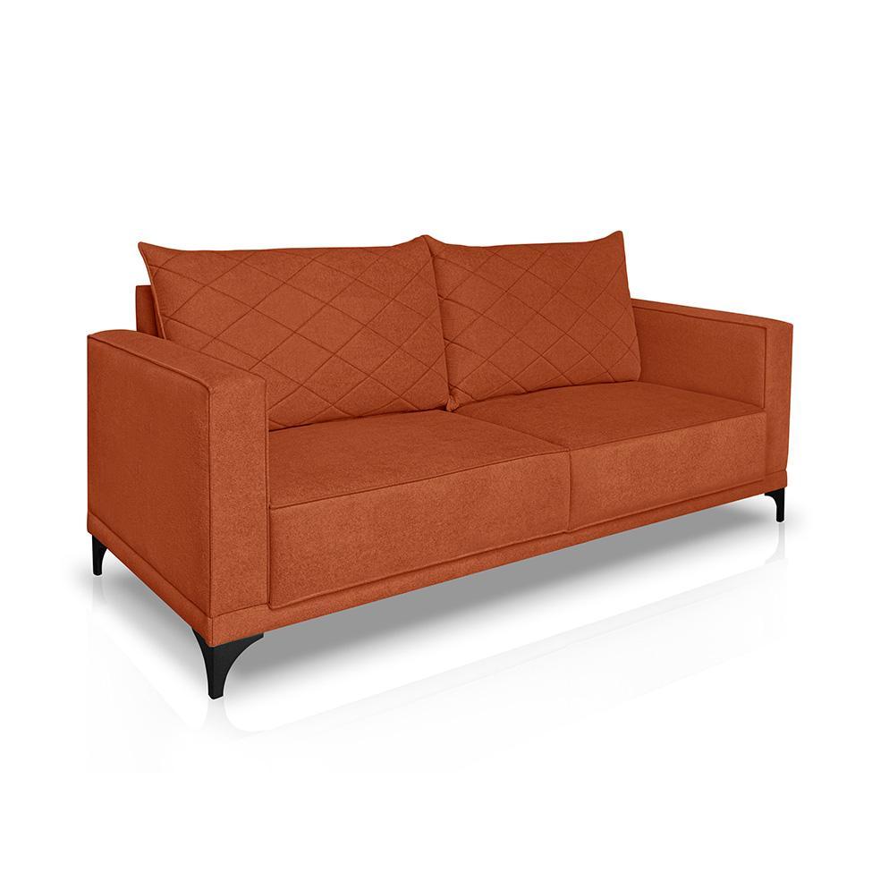 Sofá 3 Lugares Eros Linho Bouclê Terracota 180 cm - 1
