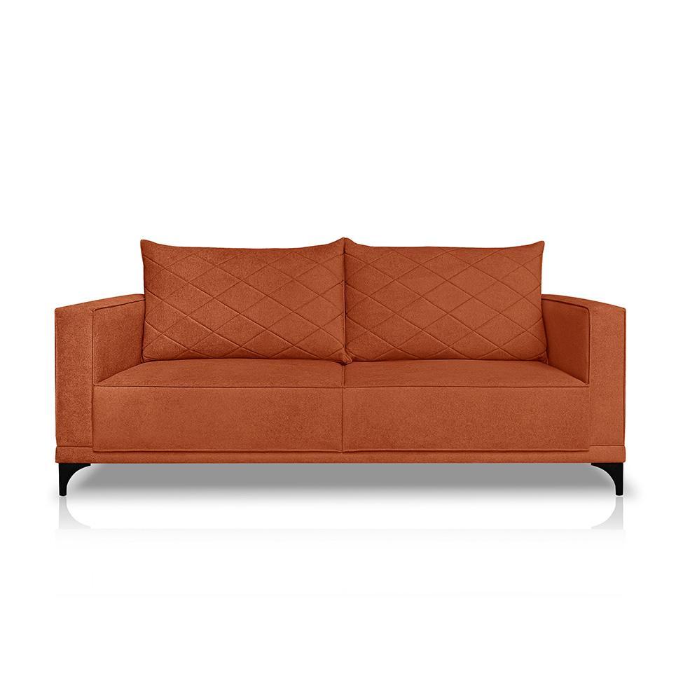 Sofá 3 Lugares Eros Linho Bouclê Terracota 180 cm - 5