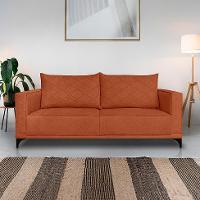 Sofá 3 Lugares Eros Linho Bouclê Terracota 180 cm - 2