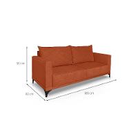 Sofá 3 Lugares Eros Linho Bouclê Terracota 180 cm - 3