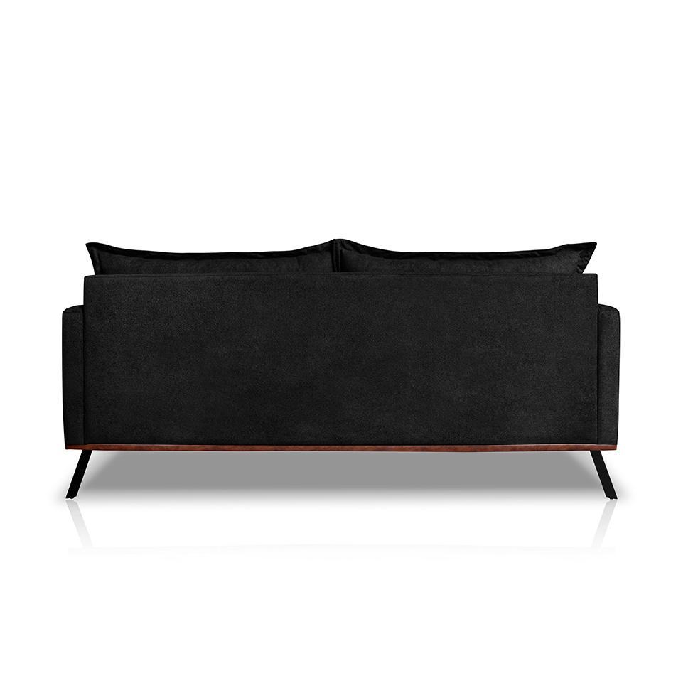 Sofá 2 Lugares Zeus Linho Bouclê Preto 160 cm - 6