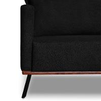 Sofá 2 Lugares Zeus Linho Bouclê Preto 160 cm