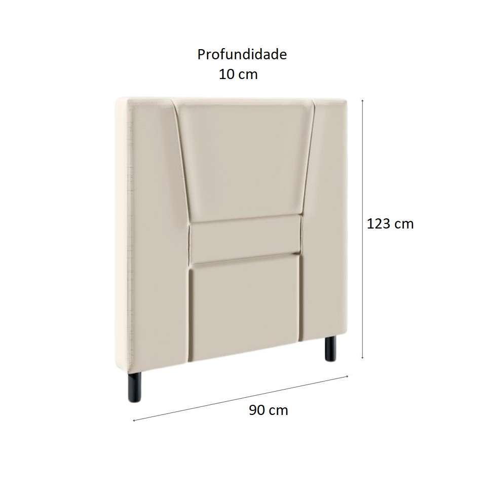 Cama Box com Cabeceira e Colchão Solteiro Stella Molas Ensacadas (60x88x188) Bege - 5